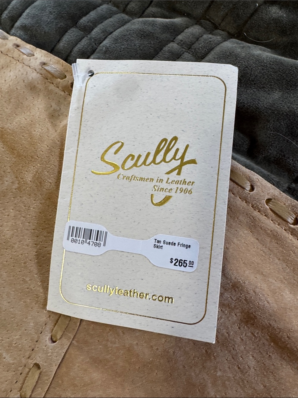 NWT Scully Tan Suede Asymmetrical Fringe Skirt - Picture 10 of 10